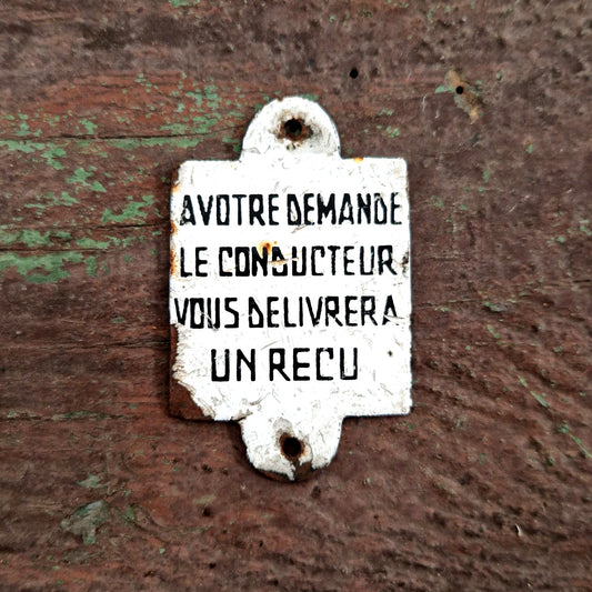 plaque emaillee conducteur bus recu