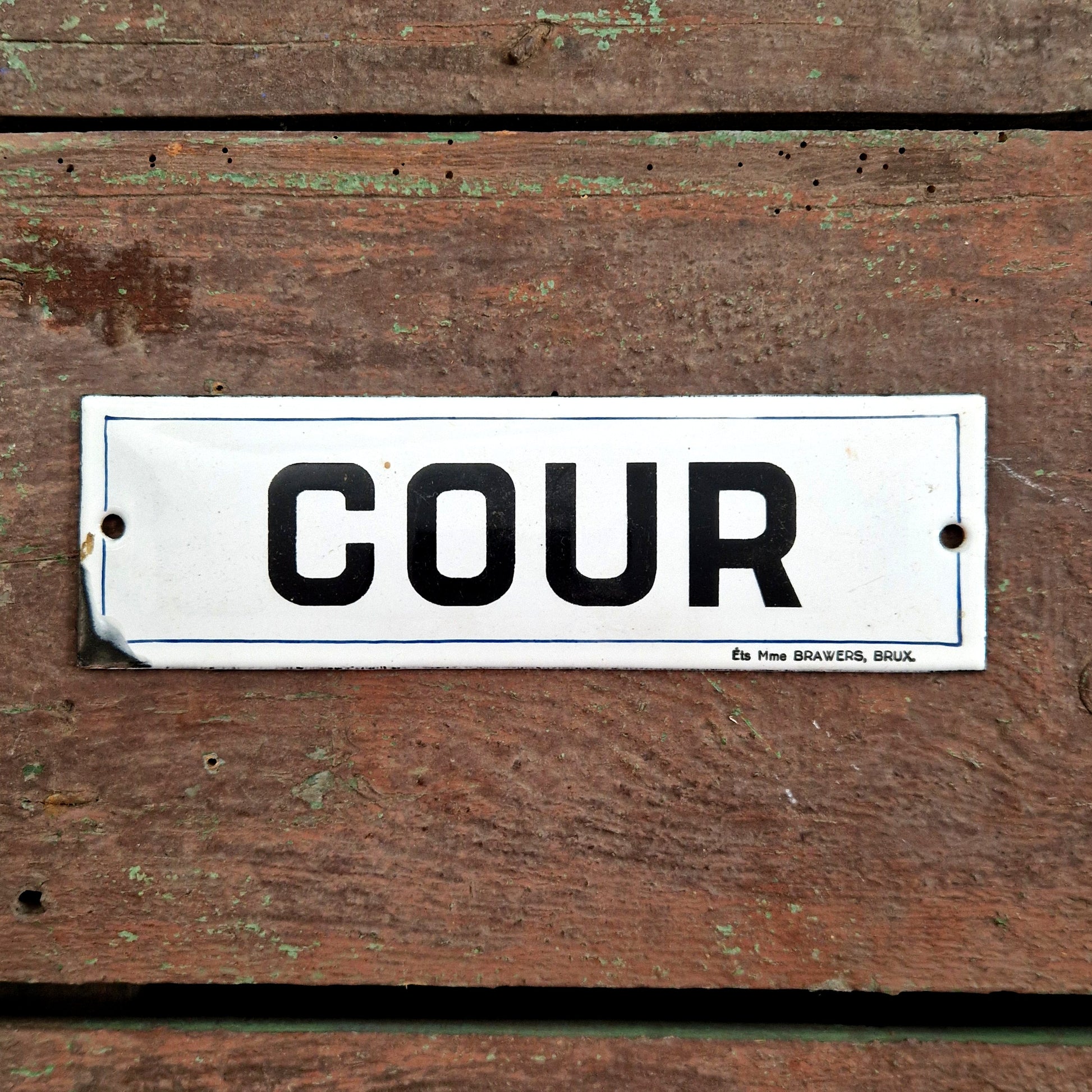 plaque emaillee cour brawers bruxelles