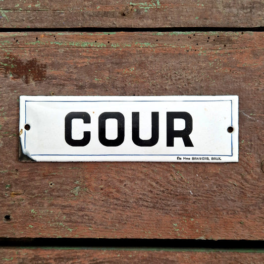 plaque emaillee cour brawers bruxelles