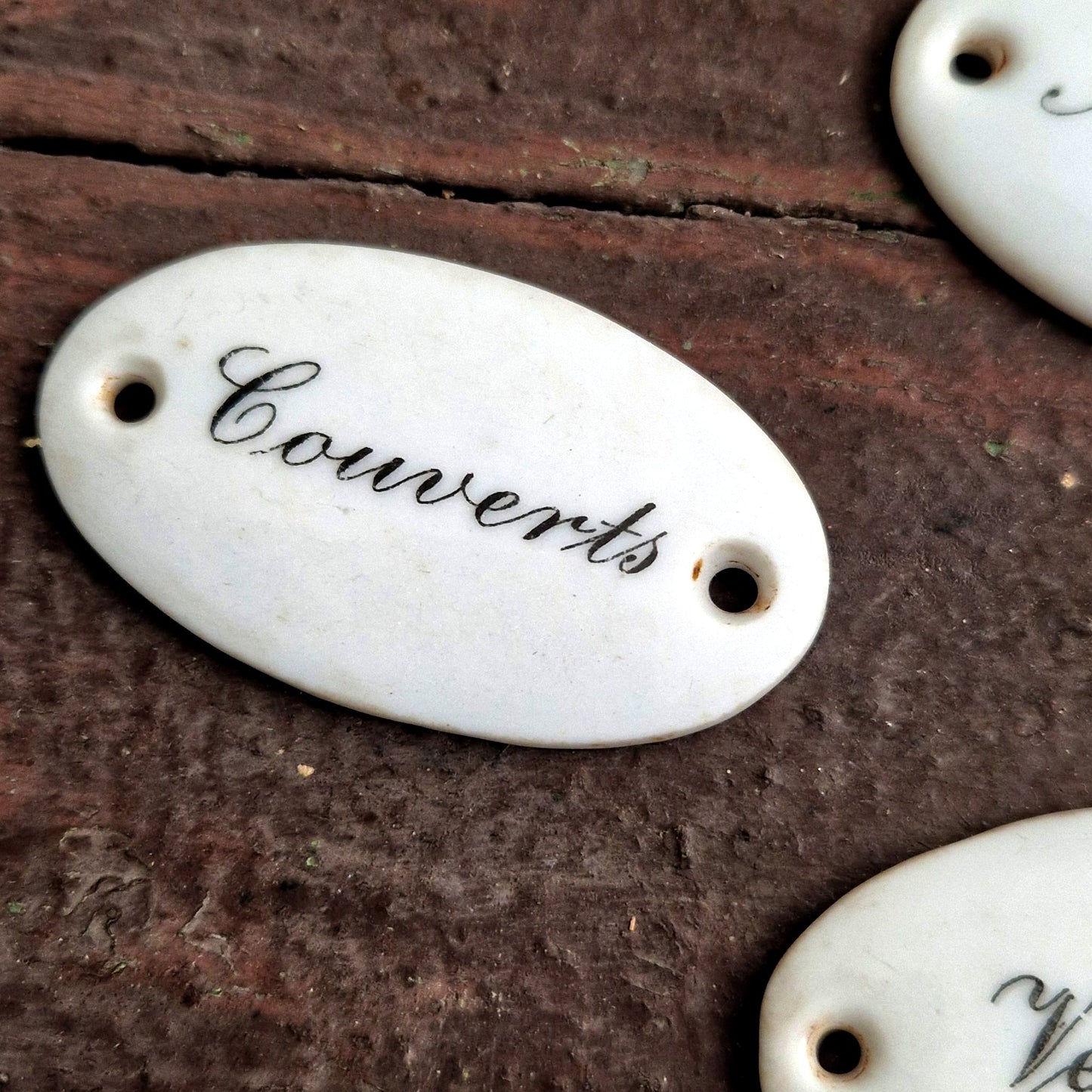 plaque emaillee couverts