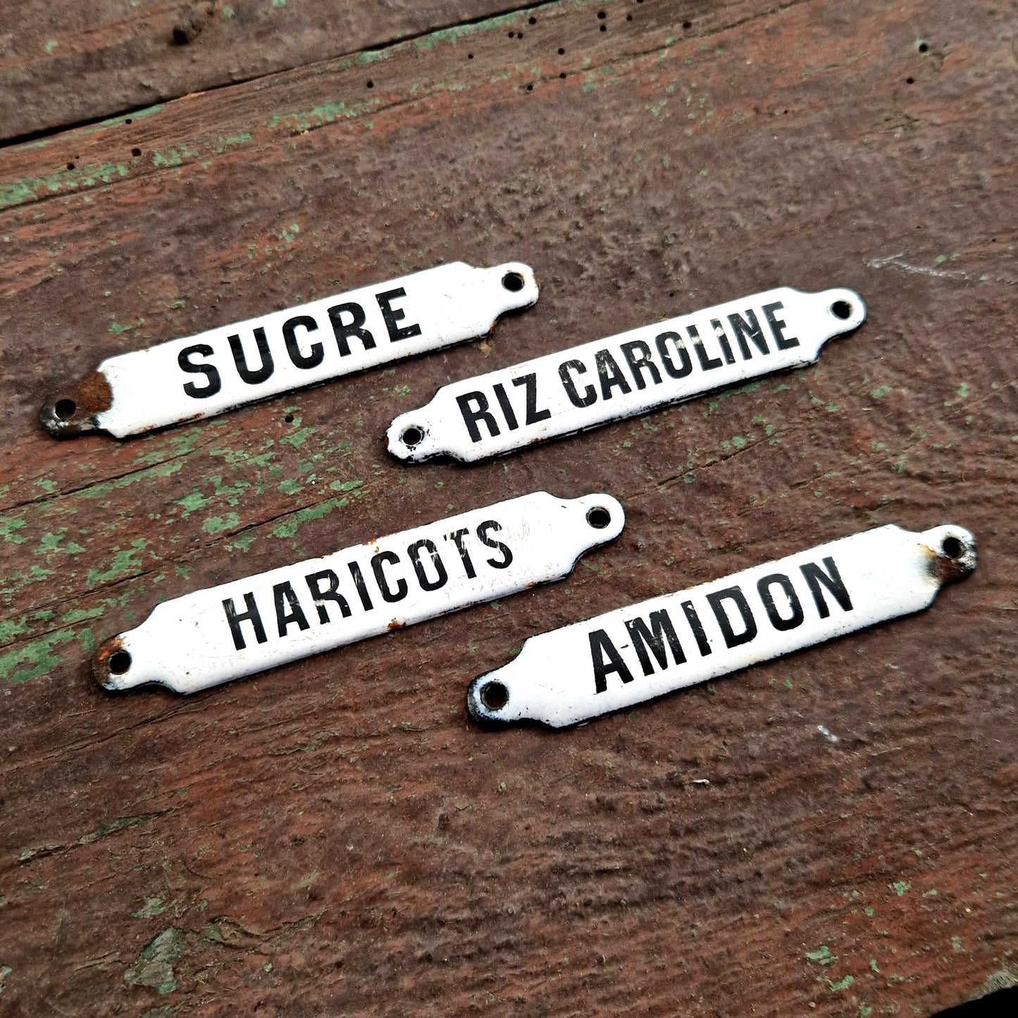 plaque emaillee cuisine sucre riz haricots