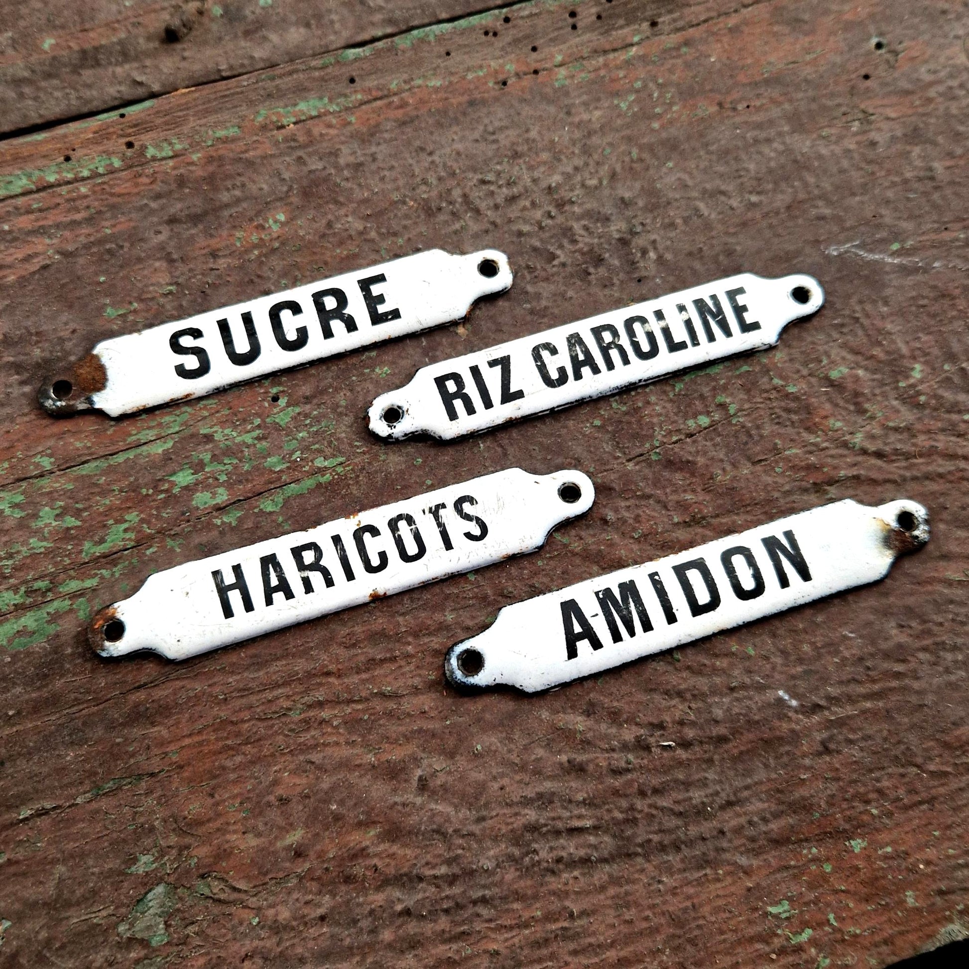 plaque emaillee cuisine sucre riz haricots