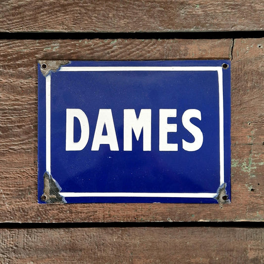 Grande plaque émaillée « Dames »