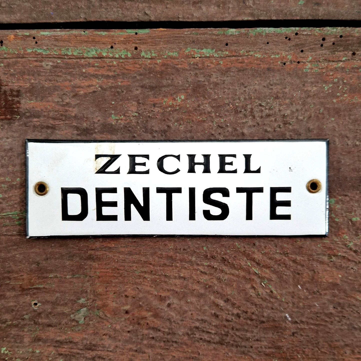 plaque emaillee dentiste ancienne zechel