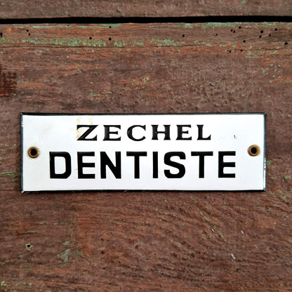 plaque emaillee dentiste ancienne zechel
