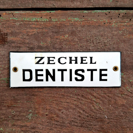plaque emaillee dentiste ancienne zechel