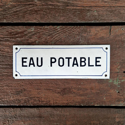 Grande plaque émaillée « Eau potable »