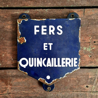 plaque émaillée fers et quincaillerie