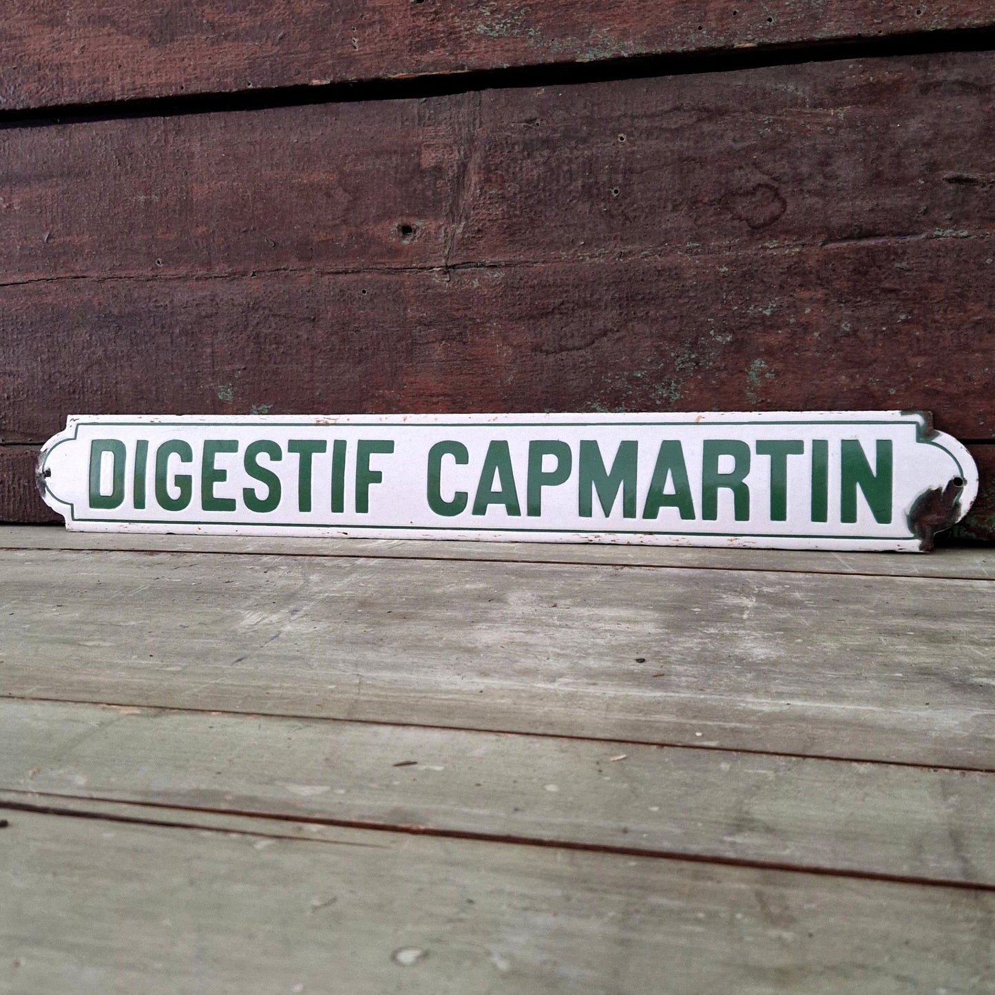 plaque emaillee liqueur ancienne