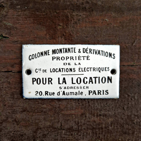 plaque émaillée paris colonne montante