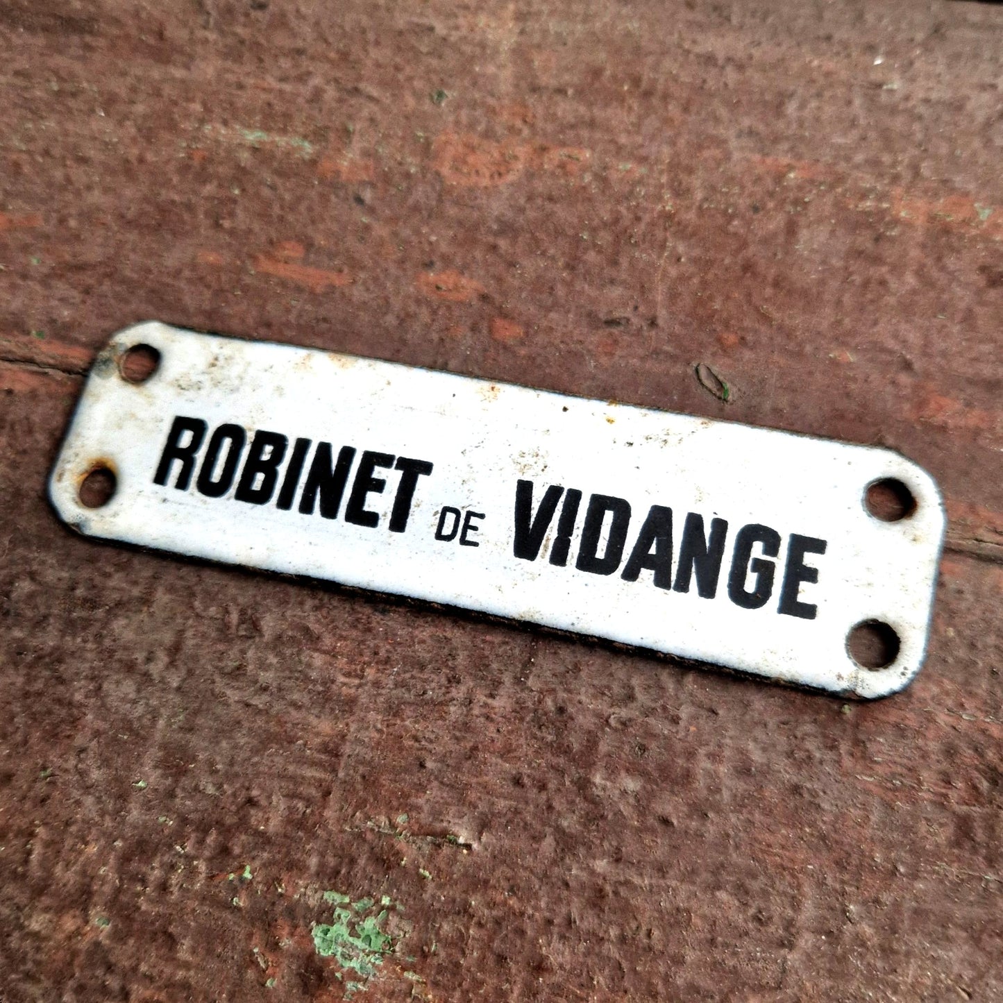 plaque émaillée robinet vidange