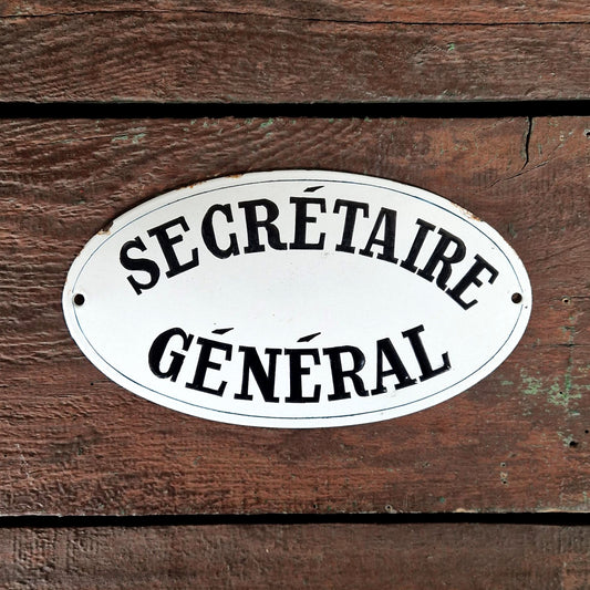Enamel plaque "Secretary General"