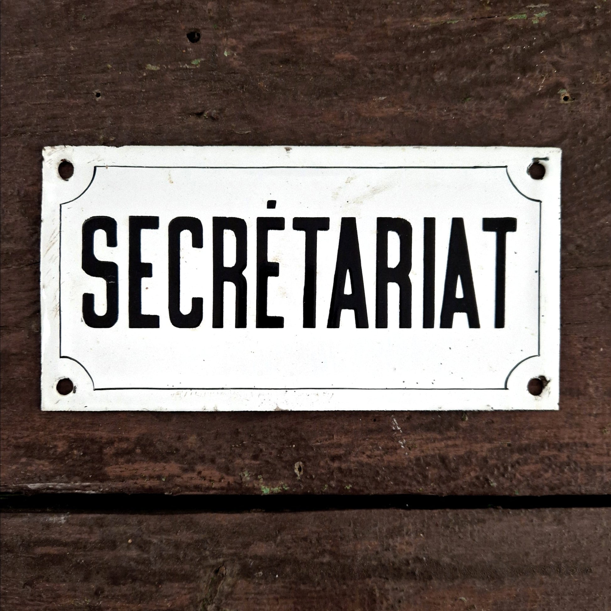 plaque émaillée secrétariat ancienne