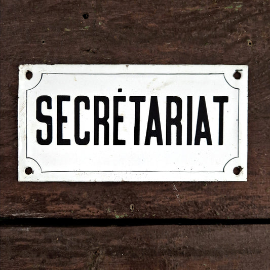 plaque émaillée secrétariat ancienne