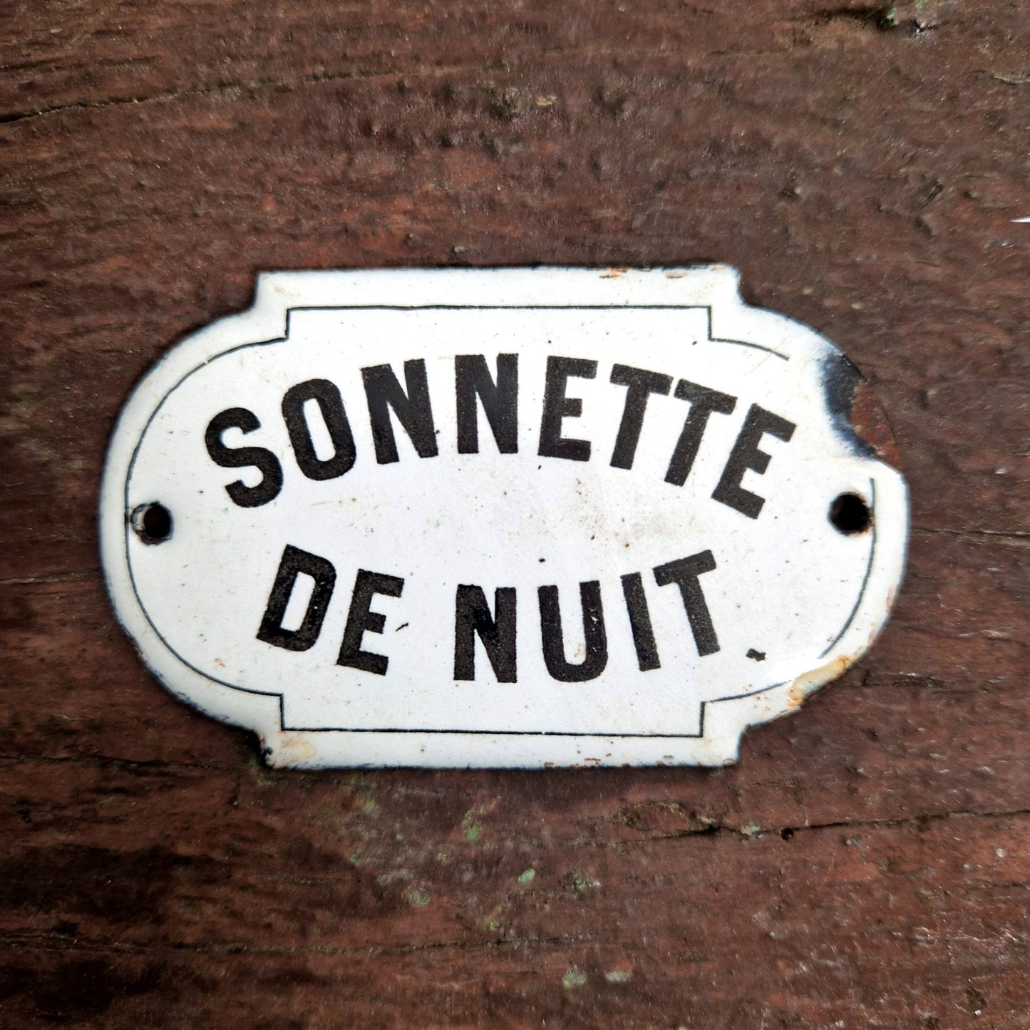 plaque émaillée sonnette de nuit