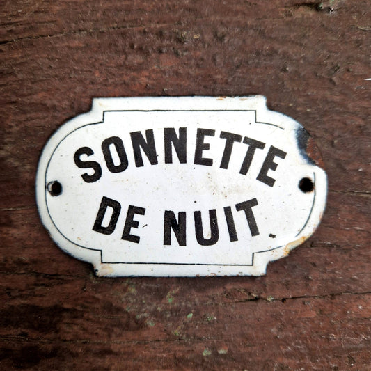 plaque émaillée sonnette de nuit