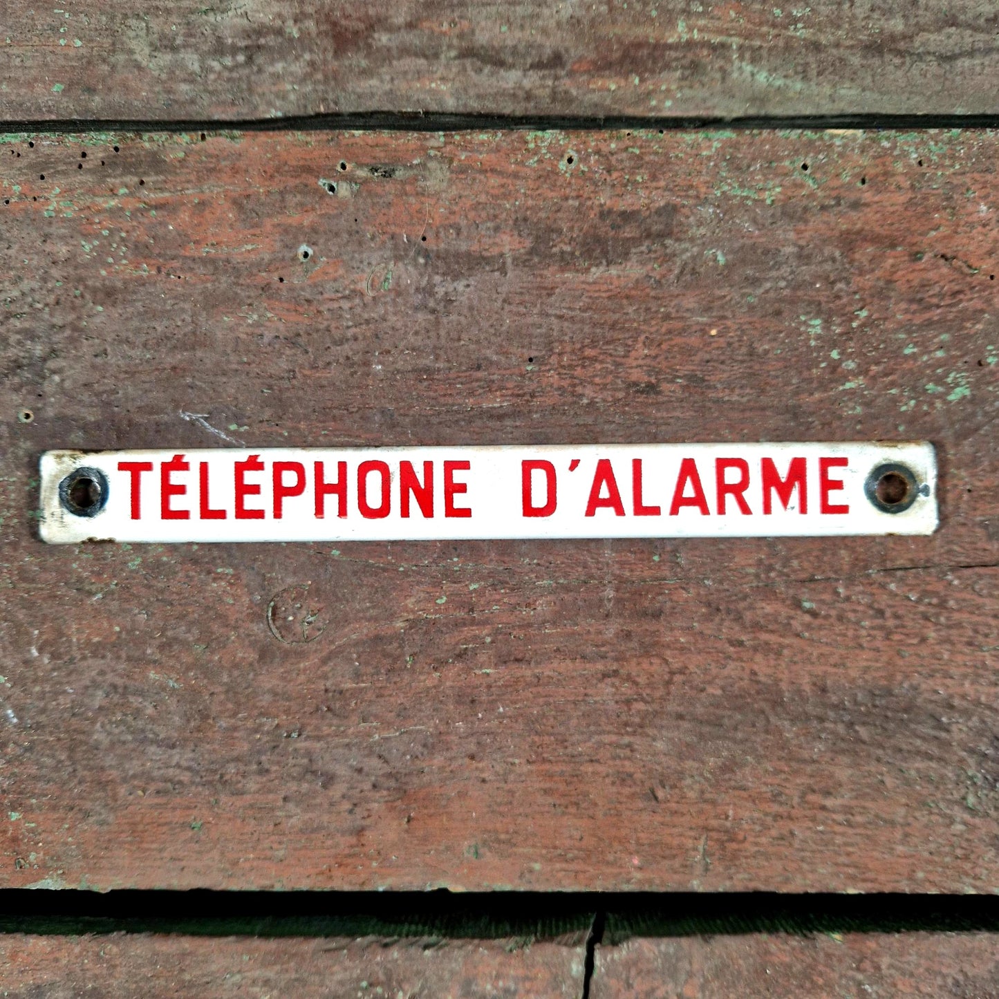 plaque émaillée téléphone alarme