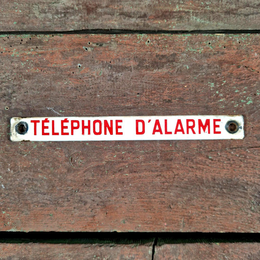 plaque émaillée téléphone alarme
