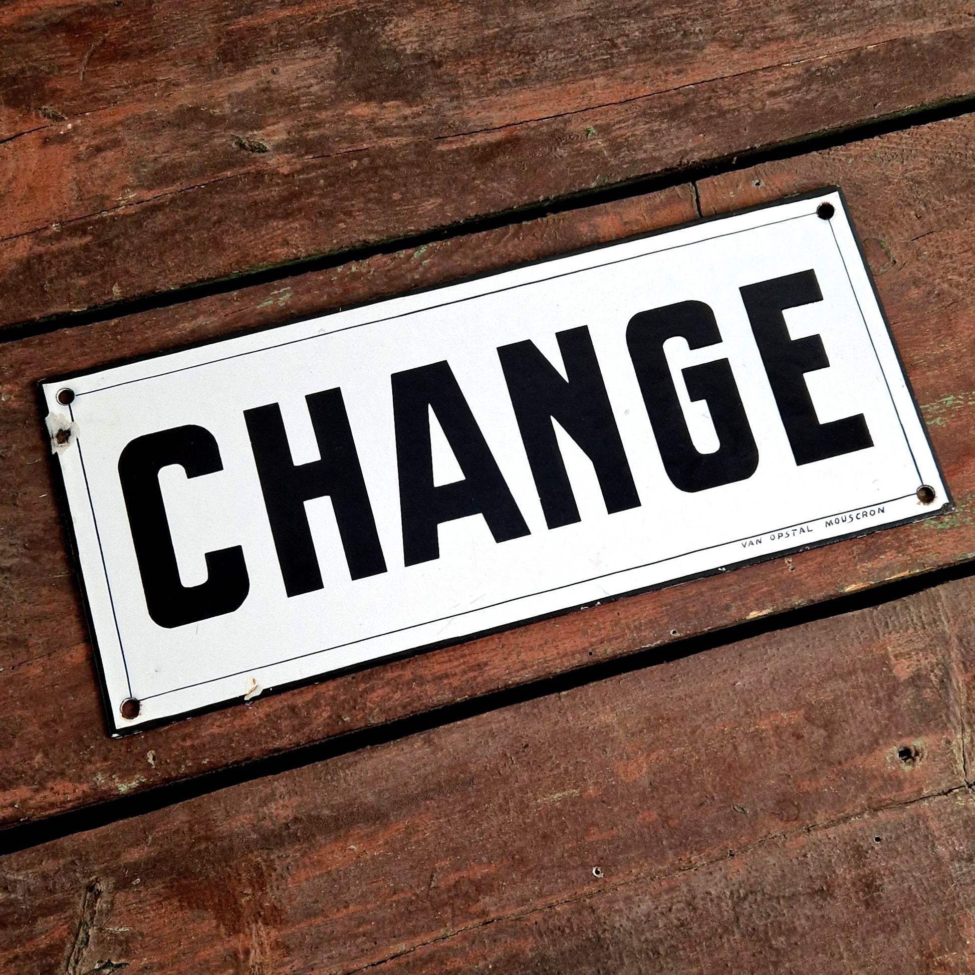 plaque émaillée d'utilité Change