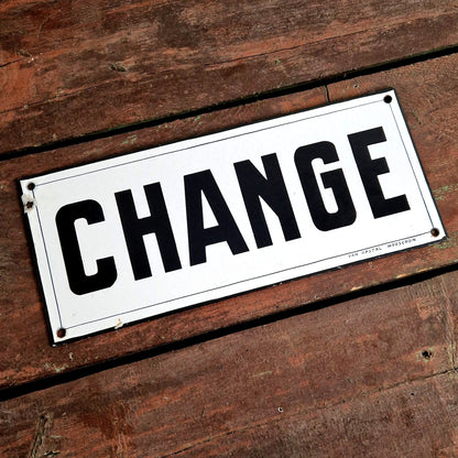 plaque émaillée d'utilité Change