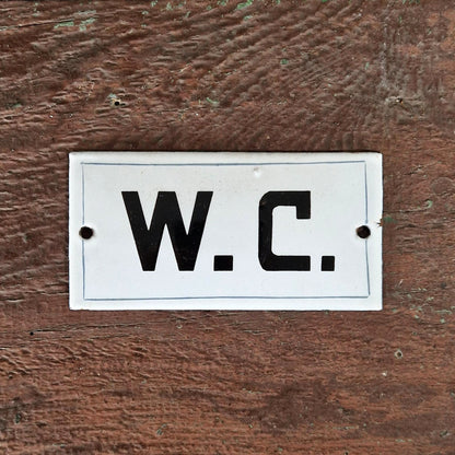 Ancienne Plaque émaillée « W.C. »
