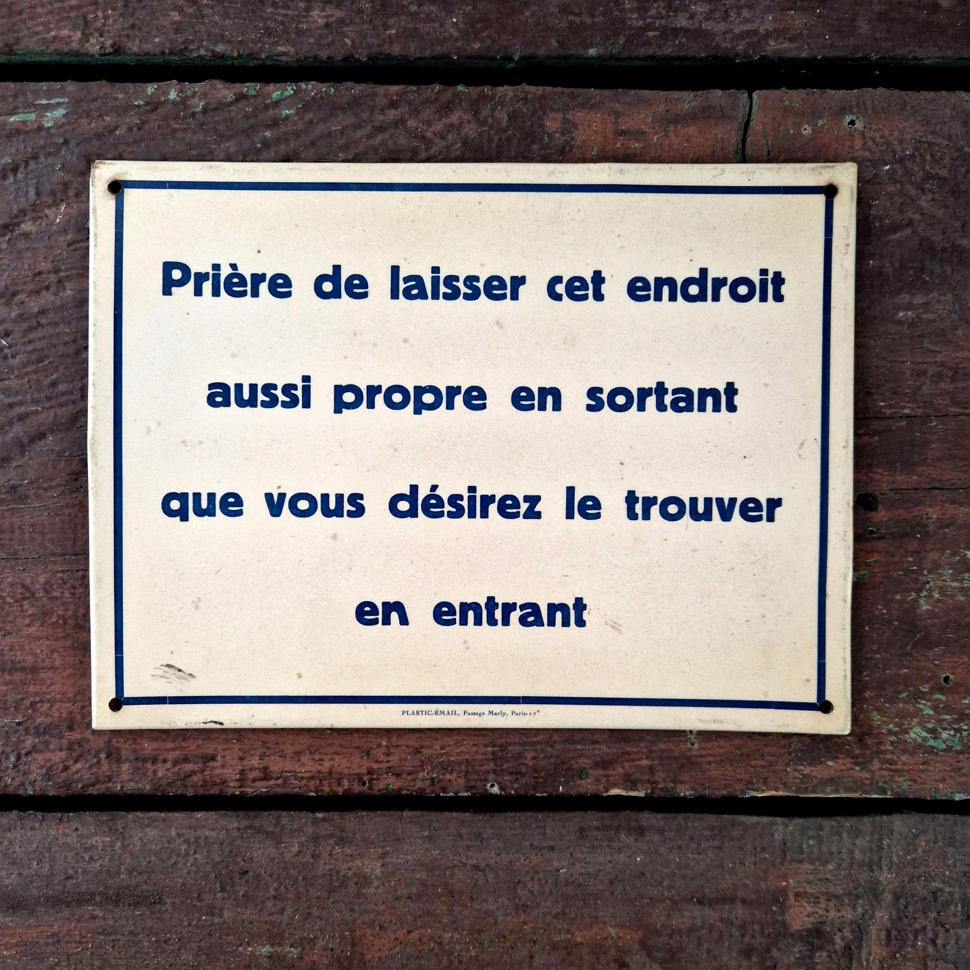 plaque glacoide priere de laisser propre