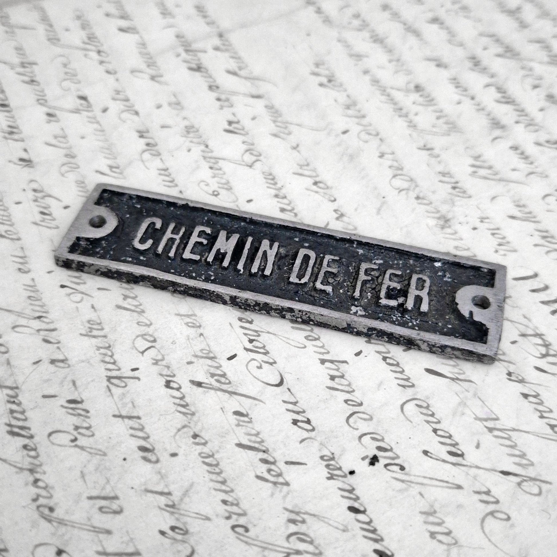 plaque industrielle ferroviaire vintage