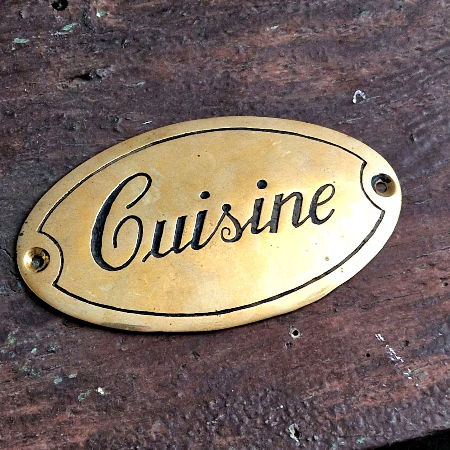 plaque en laiton gravé cuisine