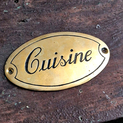 plaque en laiton gravé cuisine