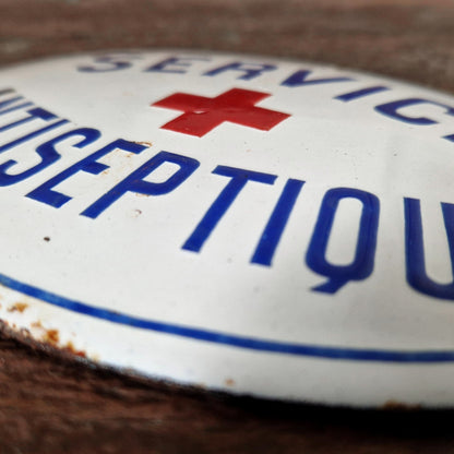 Antique enamel sign "Antiseptic Service"