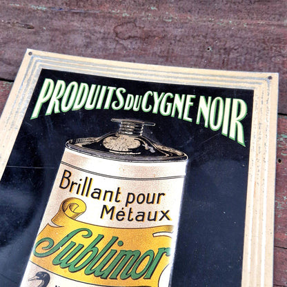 plaque metal cygne noir