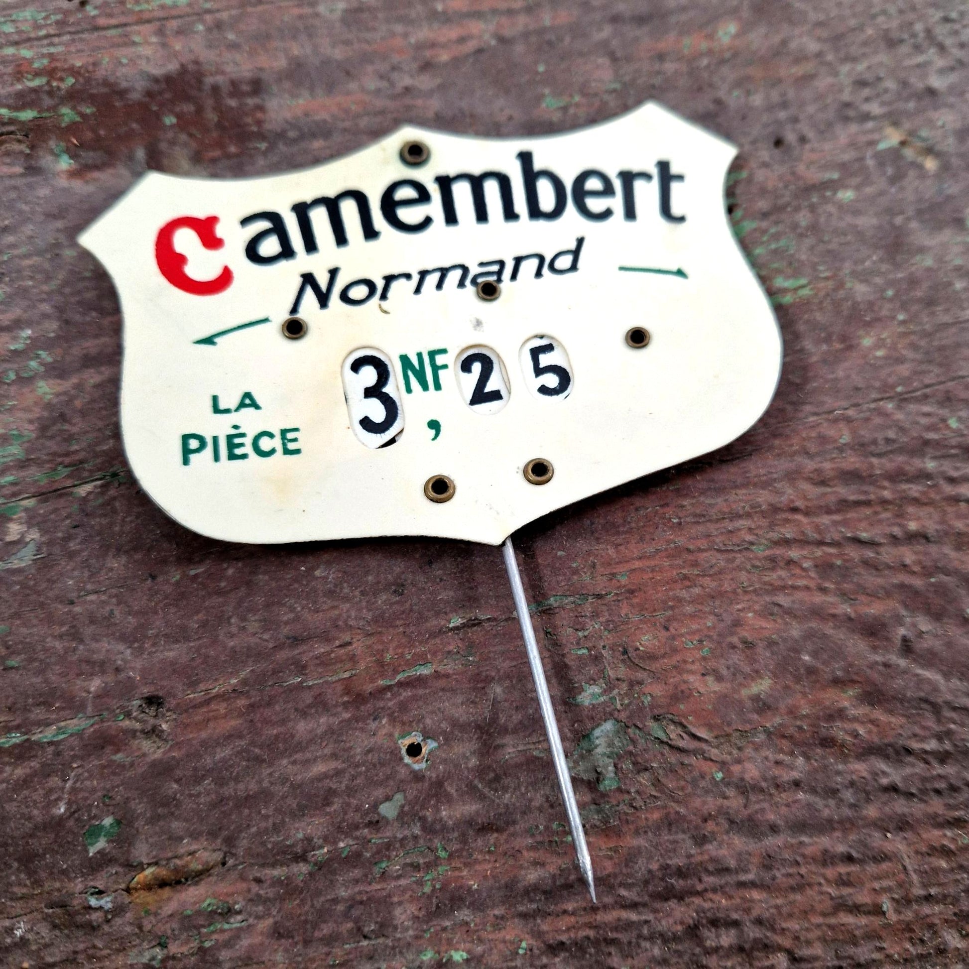 plaque publicitaire celluloid camembert 1960