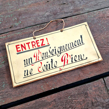 plaque publicitaire celluloid entrez