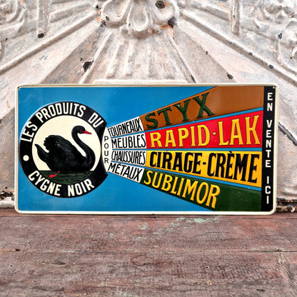plaque publicitaire cygne noir