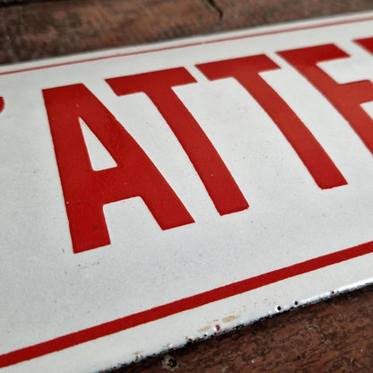 Large enamel sign "Waiting Room"