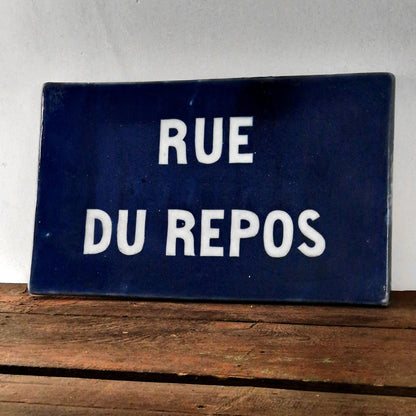 plaque rue du repos emaillee