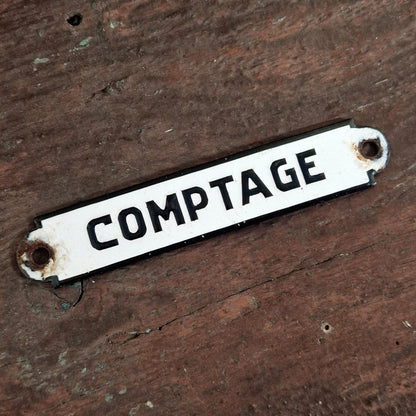 Plaque émaillée « Comptage »
