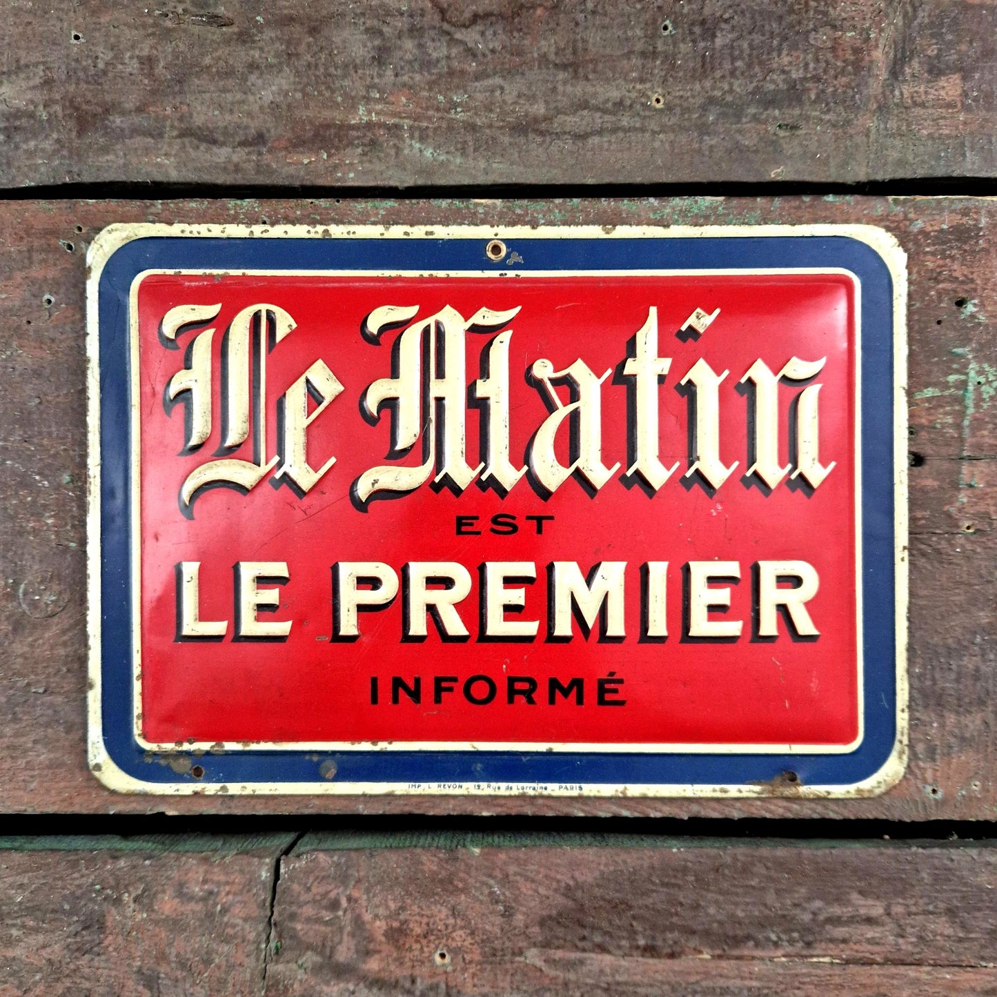 plaque tole journal francais