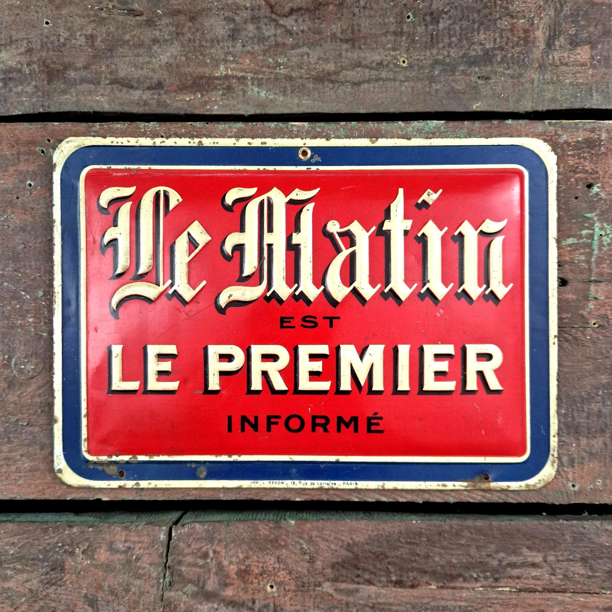 plaque tole journal francais