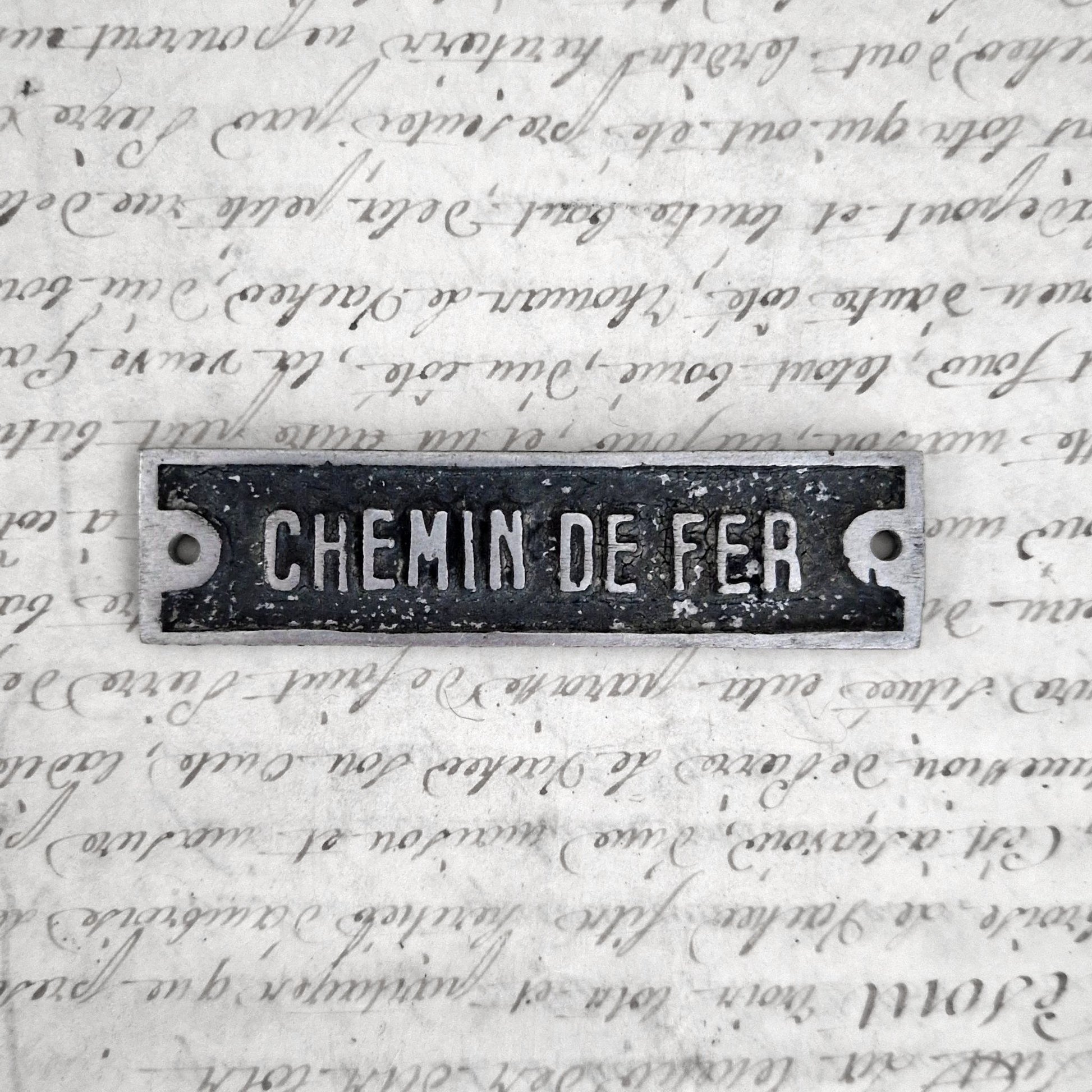 plaque utilité aluminium chemin de fer