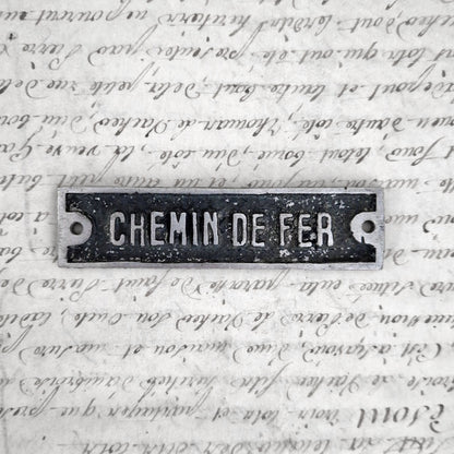 plaque utilité aluminium chemin de fer