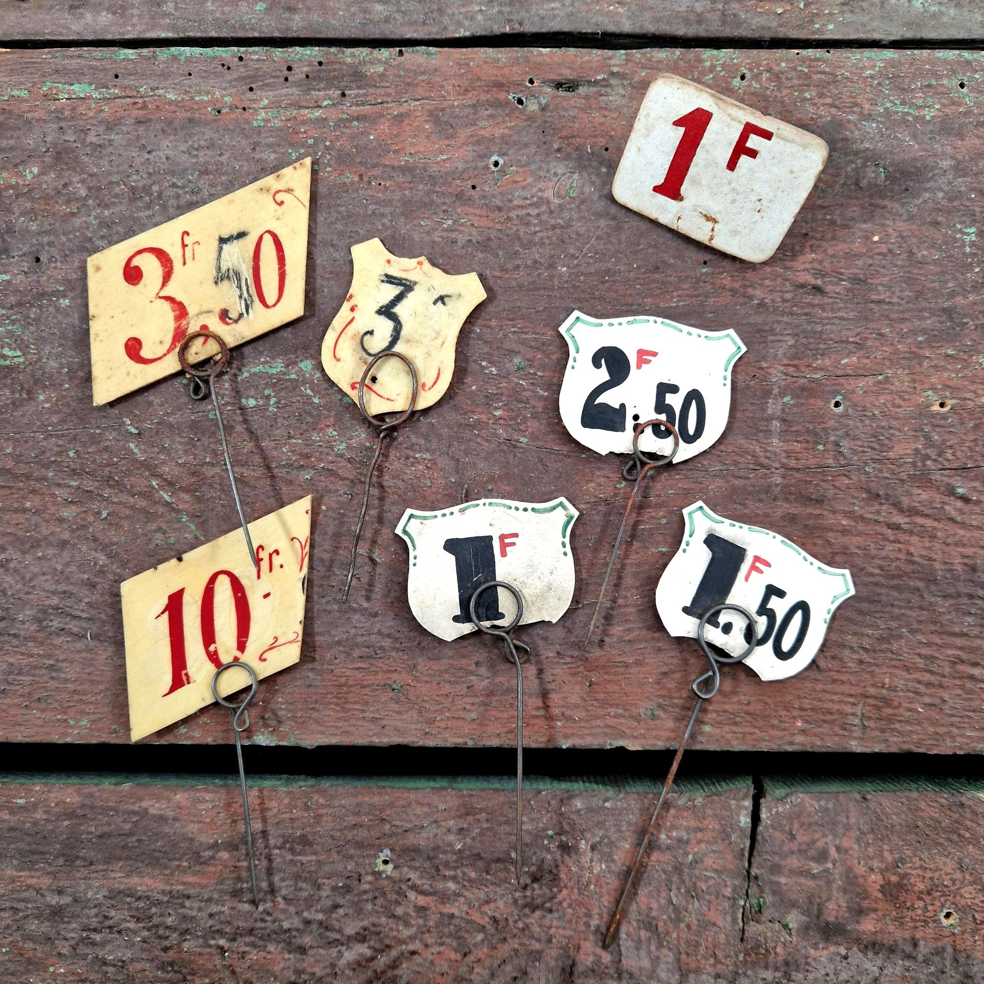 plaques prix francs anciennes