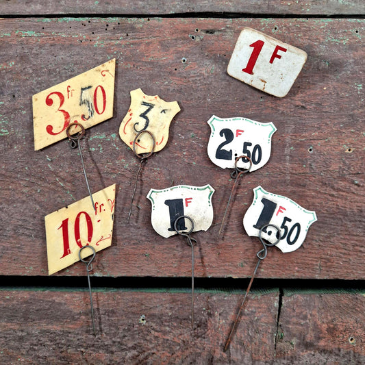 plaques prix francs anciennes