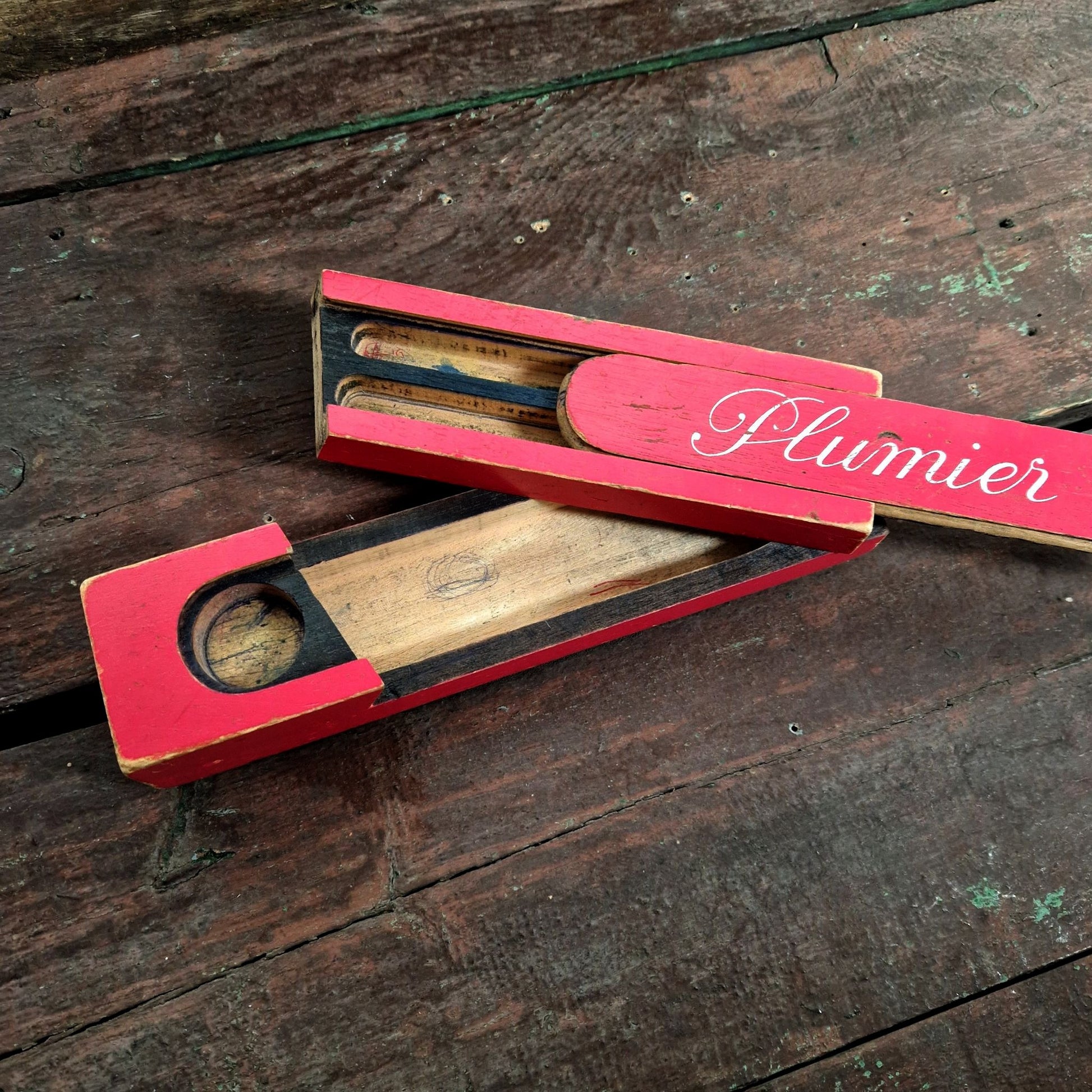 plumier vintage en bois