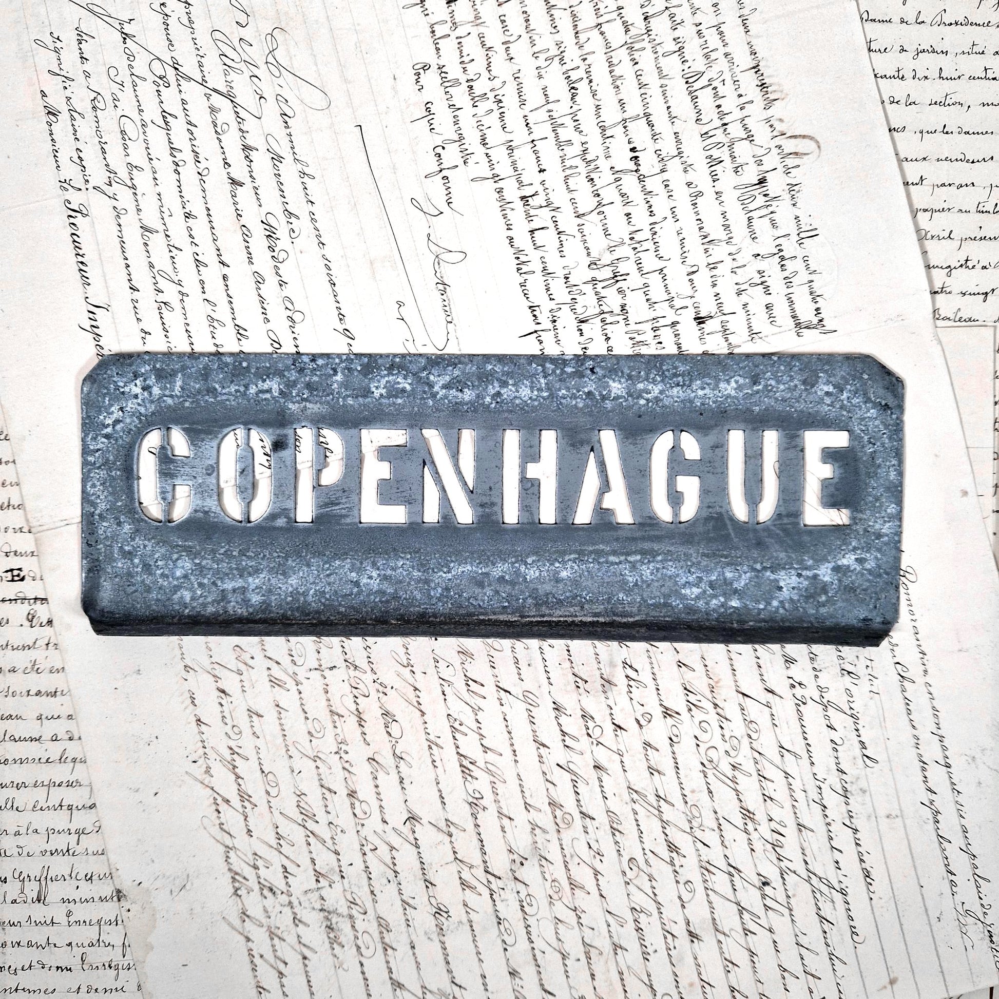 pochoir ancien copenhague zinc