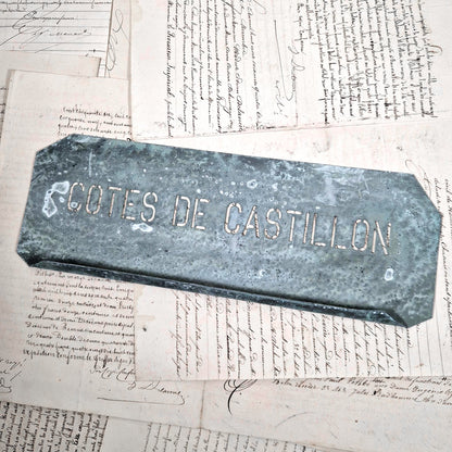 pochoir ancien zinc cotes de castillon