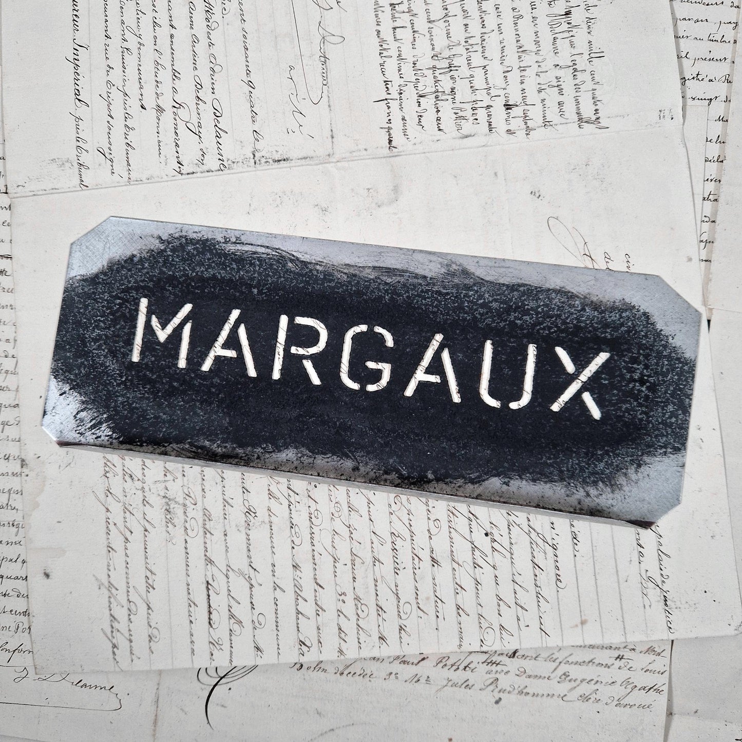 pochoir viticole et vins Margaux