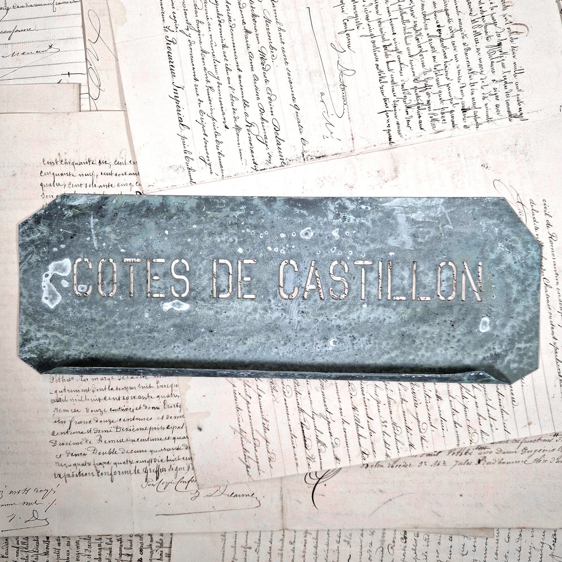 pochoir zinc marque barriques castillon