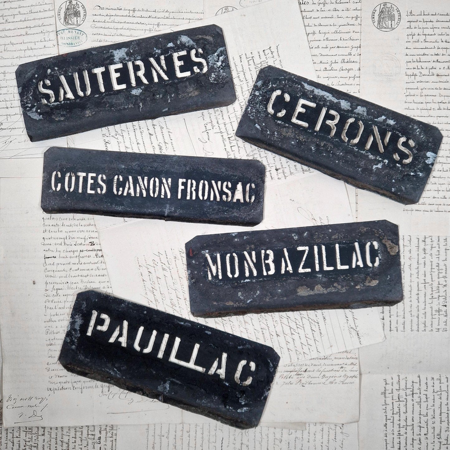 pochoirs anciens viticoles bordeaux