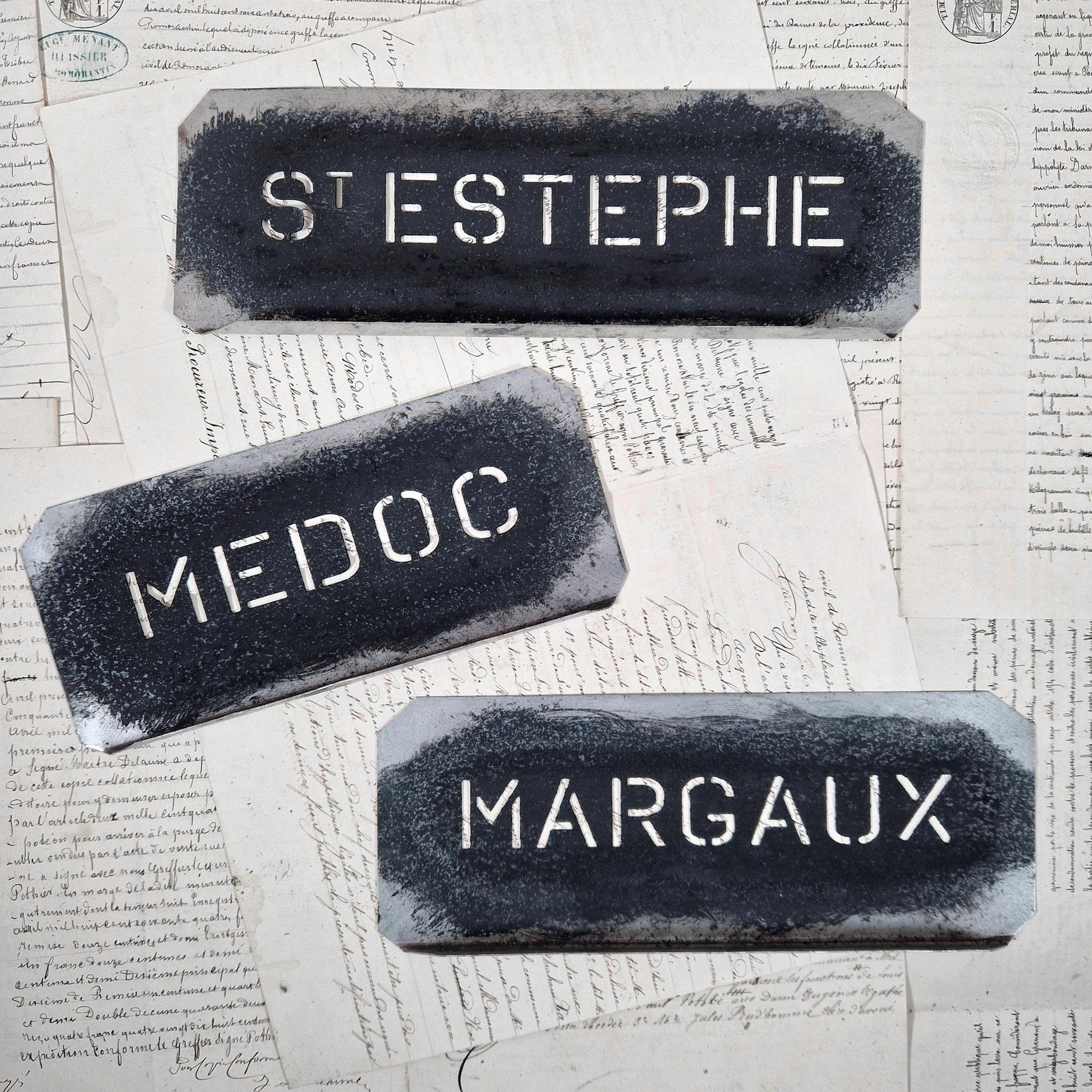pochoirs medoc margaux saint estephe